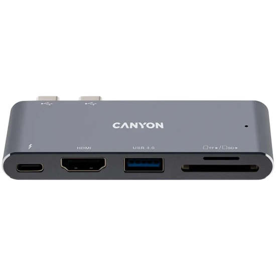 Hub USB-C CANYON DS-5 CNS-TDS05DG 5w1 4K szary