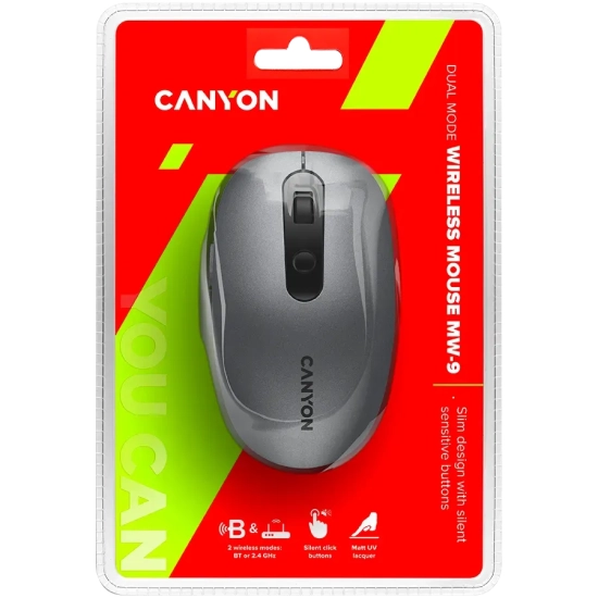 Mysz bezprzewodowa Canyon MW-9 CNS-CMSW09DG szara