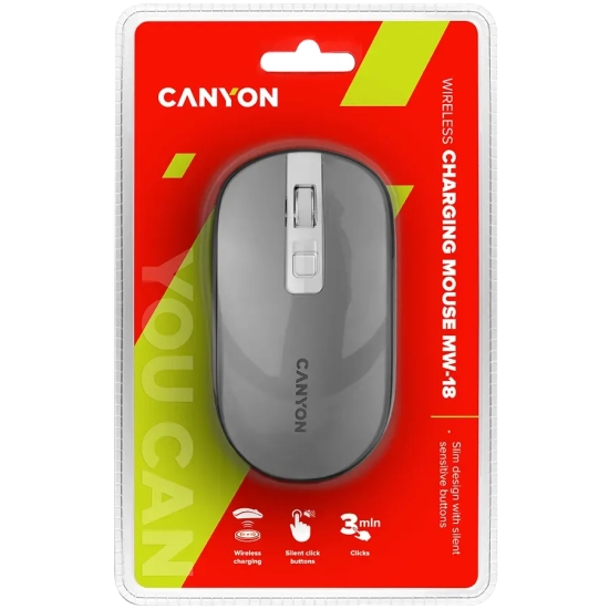 Mysz bezprzewodowa Canyon MW-18 CNS-CMSW18DG ciemnoszara