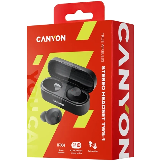 Słuchawki TWS CANYON TWS-1 Bluetooth czarne