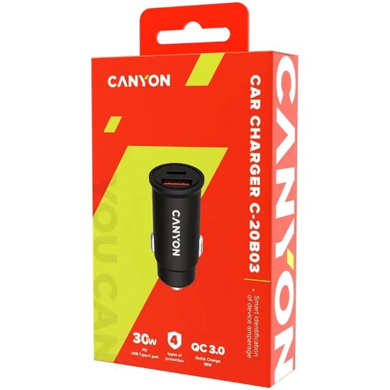 Canyon C-20B03 ładowarka samochodowa 30 W CNS-CCA20B03