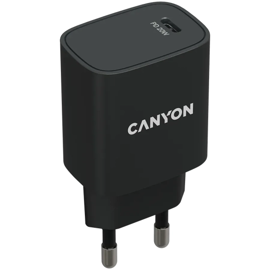 CANYON Ładowarka sieciowa H-20-02 PD 20W USB-C Czarna