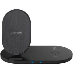 CANYON Ładowarka bezprzewodowa WS-202 10W 2w1 Czarna