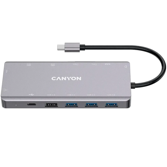 Hub USB-C CANYON DS-12 CNS-TDS12 13w1 4K ciemnoszary
