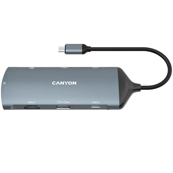 Hub USB-C CANYON DS-15 CNS-TDS15 8w1 4K ciemnoszary