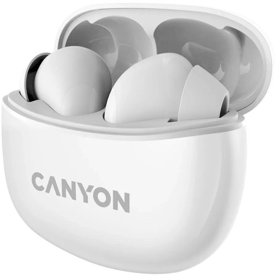 Canyon Słuchawki dokanałowe TWS-5 Etui Białe