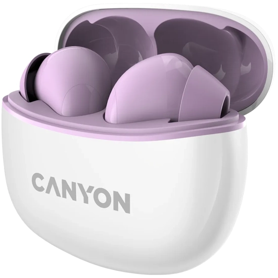 Canyon Słuchawki dokanałowe TWS-5 Etui Fioletowe