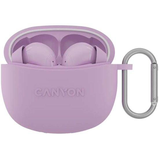 Canyon Słuchawki dokanałowe TWS-5 Etui Fioletowe