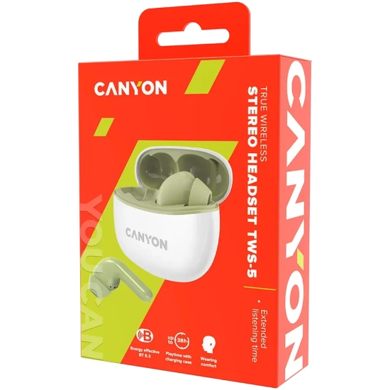Słuchawki TWS CANYON TWS-5 Bluetooth 5.3 zielone