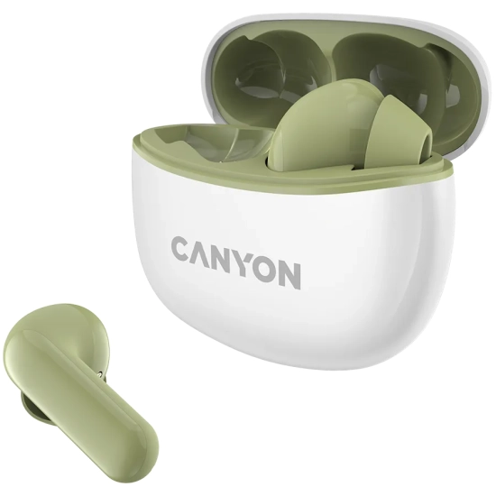 Canyon Słuchawki dokanałowe TWS-5 Etui Zielone