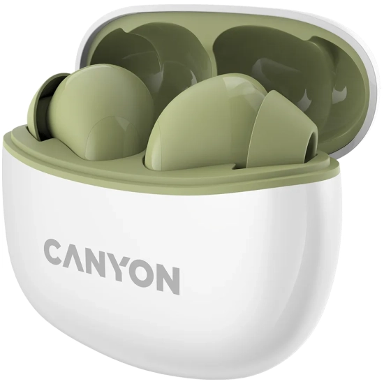 Canyon Słuchawki dokanałowe TWS-5 Etui Zielone