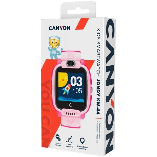Canyon Smartwatch dziecięcy Jondy KW-44 4G GPS Różowy CNE-KW44PP