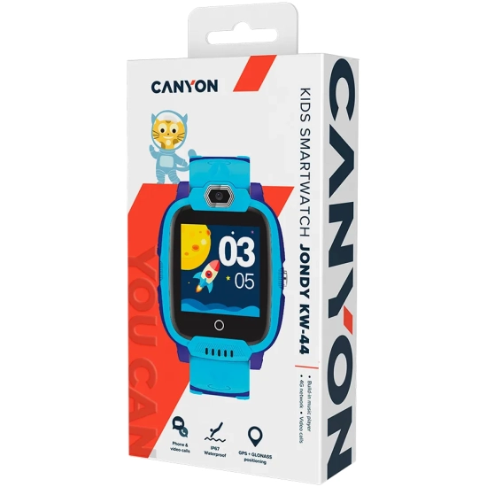 Canyon Smartwatch dziecięcy Jondy KW-44 4G GPS Niebieski CNE-KW44BL