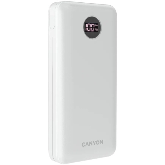 CANYON Powerbank PB-2002 LED 20000 mAh PD 20W QC 3.0 Biały