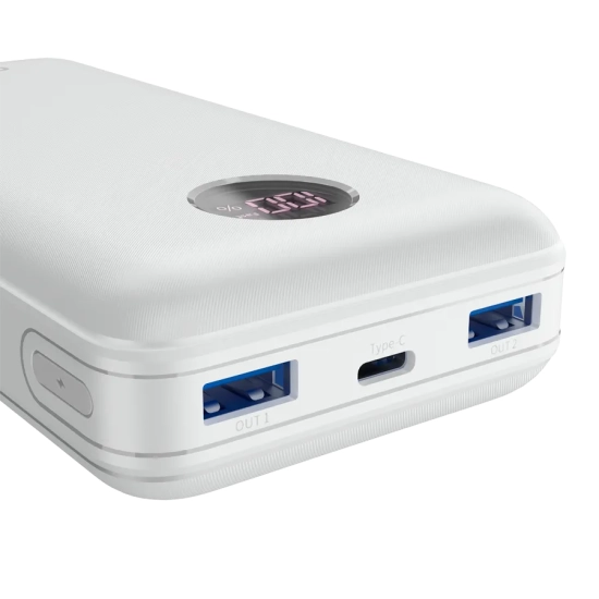 CANYON Powerbank PB-2002 LED 20000 mAh PD 20W QC 3.0 Biały