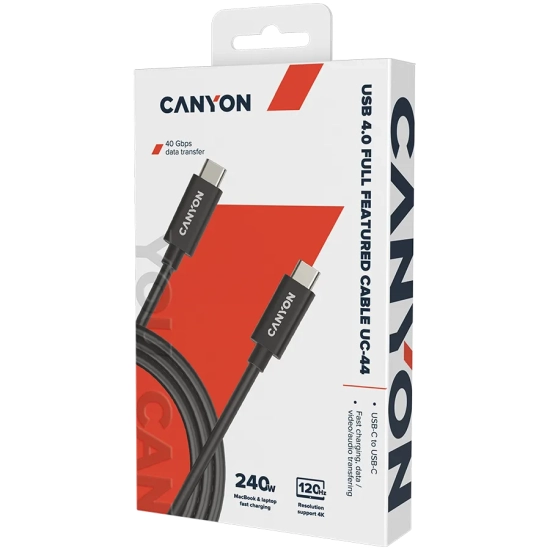 Canyon Kabel USB-C–USB-C UC-44 240 W 1 m czarny