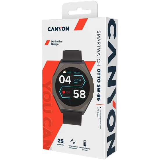Canyon Smartwatch Otto SW-86 Czarny CNS-SW86BB