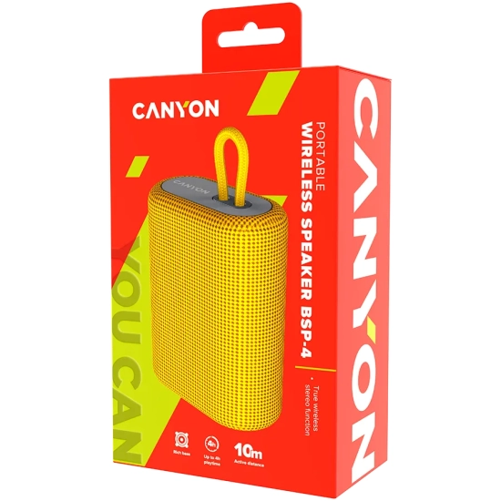 Canyon Głośnik Bluetooth BSP-4 5 W FM żółty