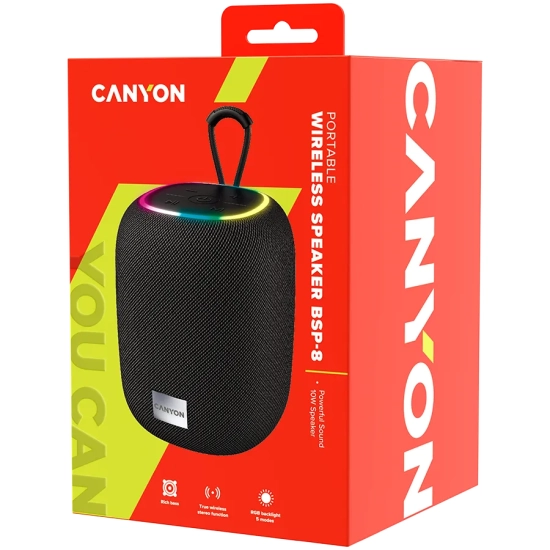 Canyon Głośnik Bluetooth BSP-8 10 W RGB czarny