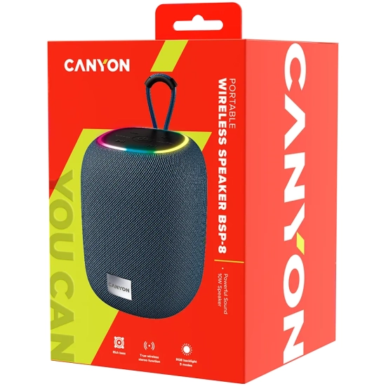 Canyon Głośnik Bluetooth BSP-8 10 W RGB szary