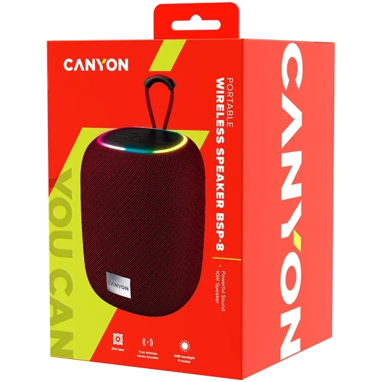 CANYON Głośnik Bluetooth BSP-8 CNE-CBTSP8R 10 W czerwony