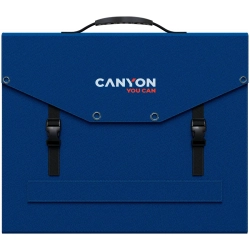 Główne zdjęcie przedstawia składany panel solarny CANYON SP-100, wariant CND-SP100W, kolor niebieski.