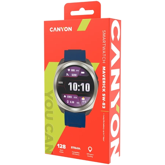 Canyon Smartwatch Maveric SW-83 GPS Srebrny CNS-SW83SS
