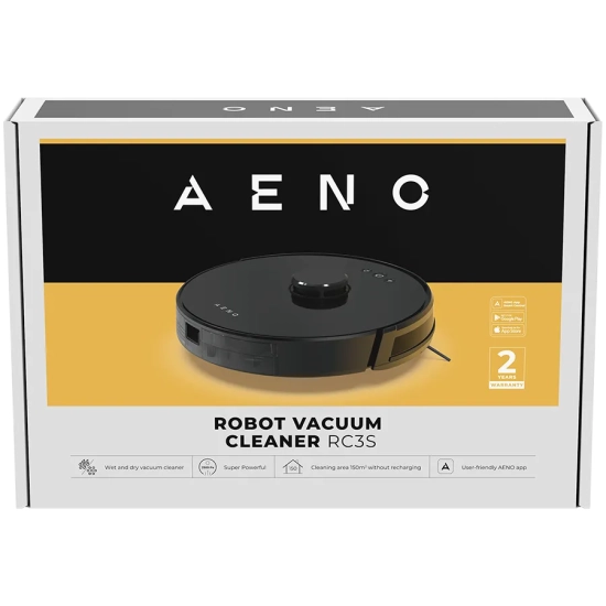 AENO RC3S ARC0003S – robot sprzątający 2 w 1 z LiDAR, 2500 Pa, czarny