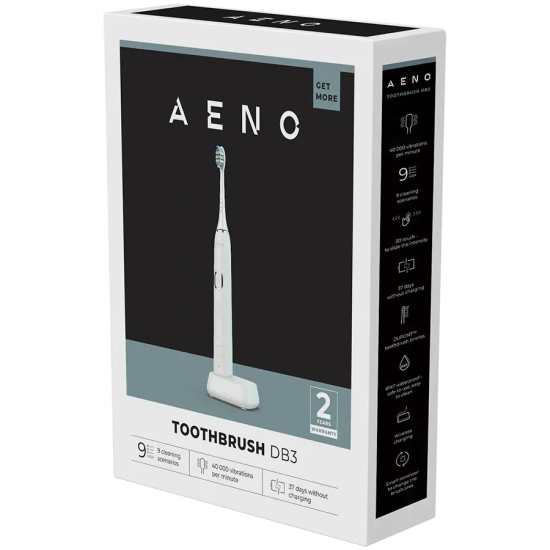 AENO DB3 Szczoteczka soniczna 46000 RPM 9 trybów 40 dni IPX7 biała