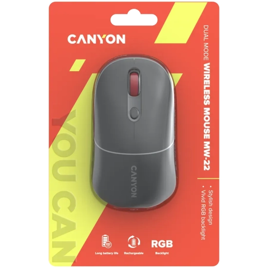 Mysz bezprzewodowa Canyon MW-22 CNS-CMSW22DG ciemnoszara