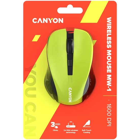 Mysz bezprzewodowa Canyon MW-1 CNE-CMSW1Y żółta