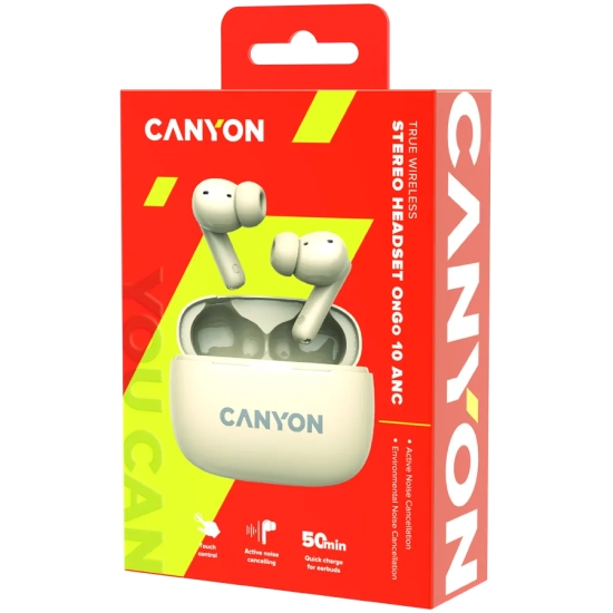 Canyon Słuchawki dokanałowe OnGo 10 ANC i ENC Beżowe