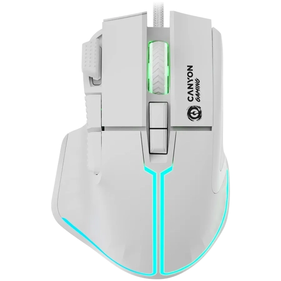CANYON Mysz gamingowa Fortnax GM-636 RGB 9 przyc. przew. Biała