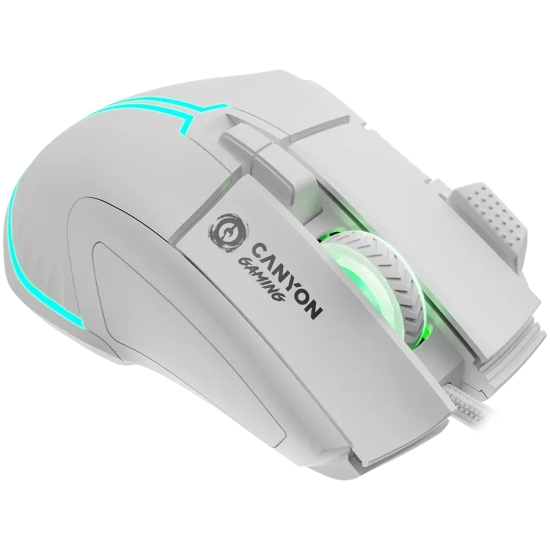 CANYON Mysz gamingowa Fortnax GM-636 RGB 9 przyc. przew. Biała