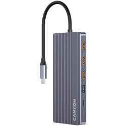 Hub USB-C CANYON DS-16 CNS-TDS16 13w1 4K szary