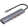 Hub USB-C CANYON DS-17 CNS-TDS17 6w1 4K szary