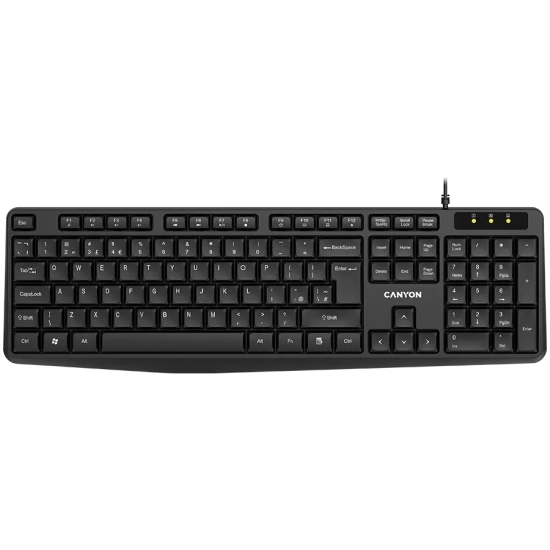 Klawiatura CANYON KB-1 EN/ES przewodowa czarna