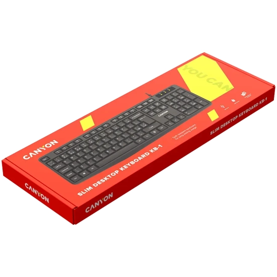 Klawiatura CANYON KB-1 EN/ES przewodowa czarna