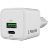 CANYON Ładowarka sieciowa CU20AC GaN 20W 1xPD 1xQC EU Biała