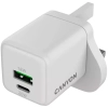 Canyon Ładowarka CU20AC GaN 20 W USB-C USB-A UK biała