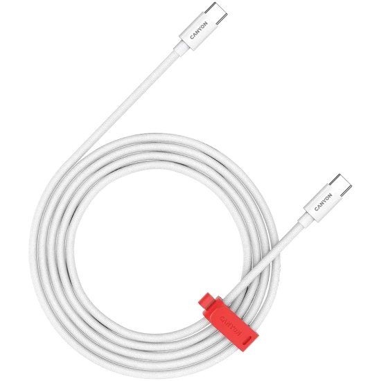 CANYON Kabel CC60AB C-C 60W Pleciony 2m Biały