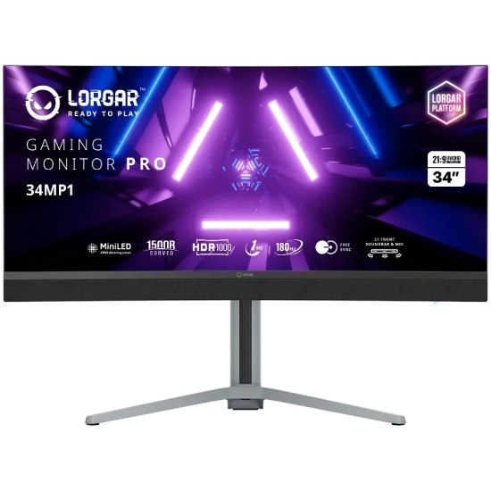 Lorgar Monitor gamingowy Pro 34MP1 34″ 3440×1440 180 Hz VA MiniLED