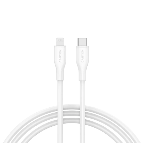 Kabel USB-C–Lightning CANYON OnWire 60LN 60 W 1 m biały. Dokładny wariant CNS-CLNM60SC10W.