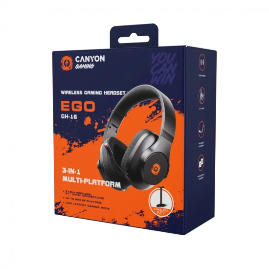Canyon Słuchawki gamingowe EGO GH-16 3w1 2.4 GHz+BT białe