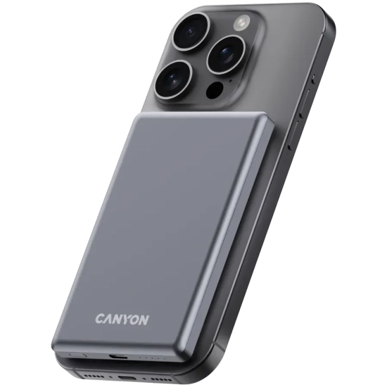 CANYON Powerbank OnPower 505 MagSafe 5000 mAh 20W ciemnoszary