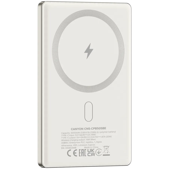 Canyon OnPower 505 powerbank 5000 mAh 20 W CNS-CPB505BE