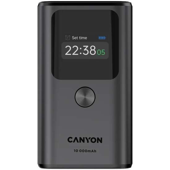 CANYON Powerbank OnPower 130 10000 mAh 30W TFT grafitowy