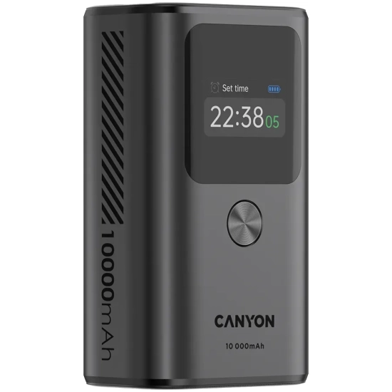 CANYON Powerbank OnPower 130 10000 mAh 30W TFT grafitowy