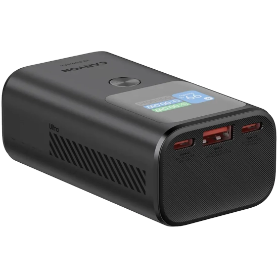 CANYON Powerbank OnPower 130 10000 mAh 30W TFT grafitowy