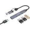 Hub USB-C CANYON DS-02 CNS-TDS02G 4w1 szary